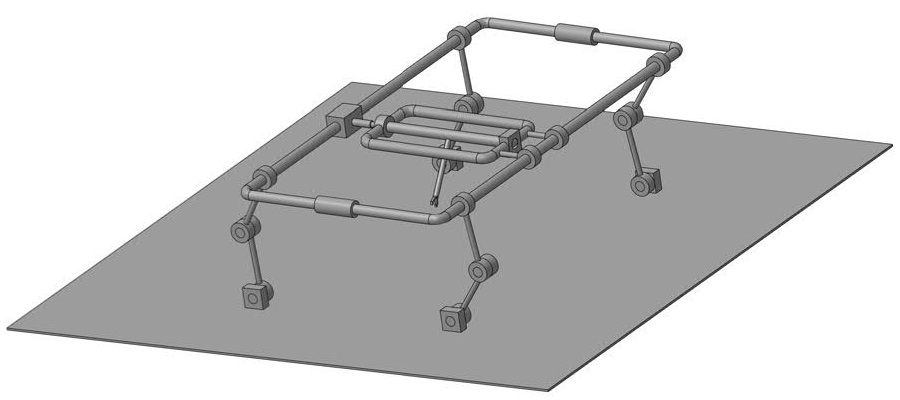 Рис. 2. Схематичное изображение механизма параллельной структуры с пятью степенями свободы