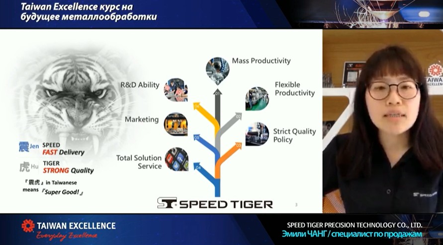 Ms. Emily Chang,  Sales, Speed Tiger Precision Technology Co. Ltd. shared advanced smart manufacturing solutions.